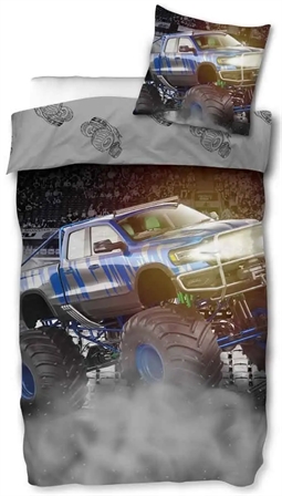 Junior sengetøj - 100x140 cm - Monstertruck - 100% bomuld - Børnesengetøj
